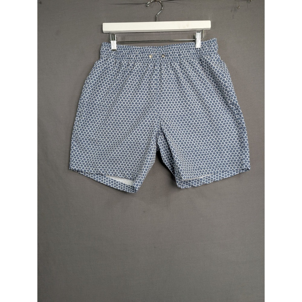 Faherty Mens Beacon Trunk Blue Fish Scale Swim Shorts MSC0004-FIS Size L